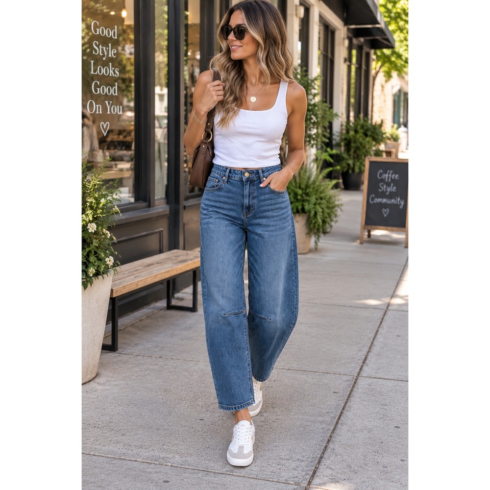 KUT From The Kloth Ashley Slouchy Barrel Jeans Size 2 High Rise Cropped